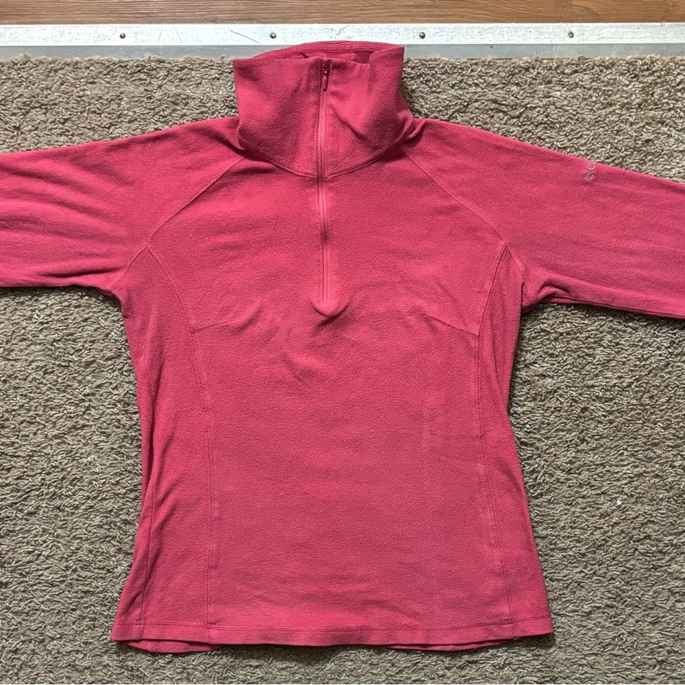 Columbia Vibrant Pink Fleece Pullover Woman’s XS High Neck Great Condition